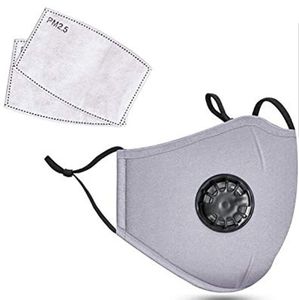 Reusable face cover with 2 PM2.5 carbon filters
